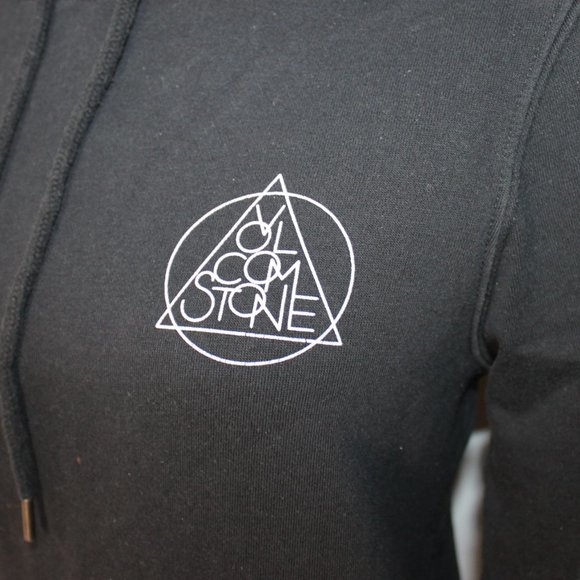 VOLCOM Black Hoodie Size Small "VOLCOM STONE" Logo Drawstring Pocket Long Sleeve - Picture 11 of 14